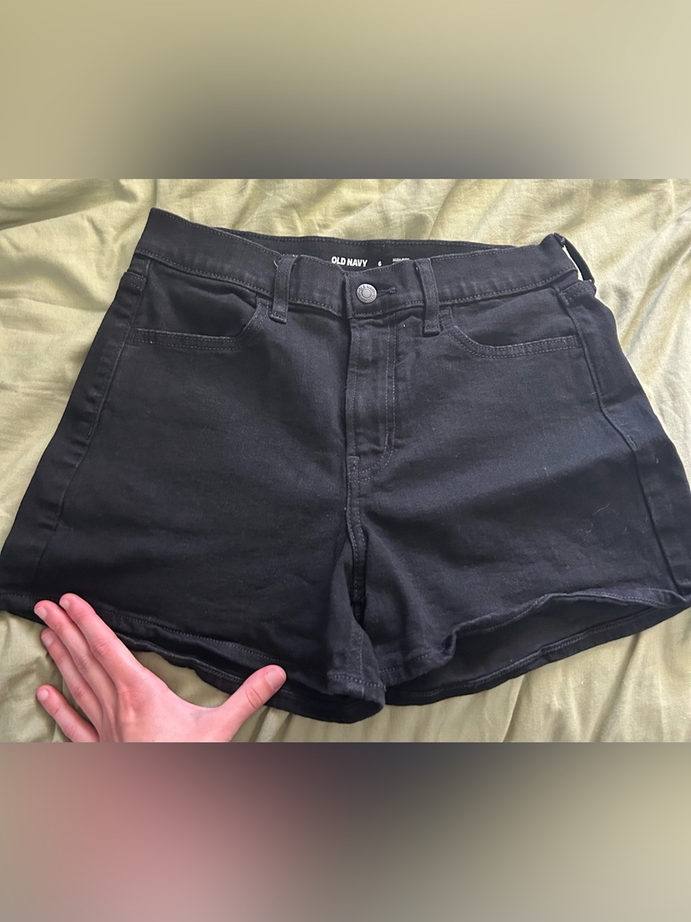 Old Navy Black Denim High-Rise Jean Shorts